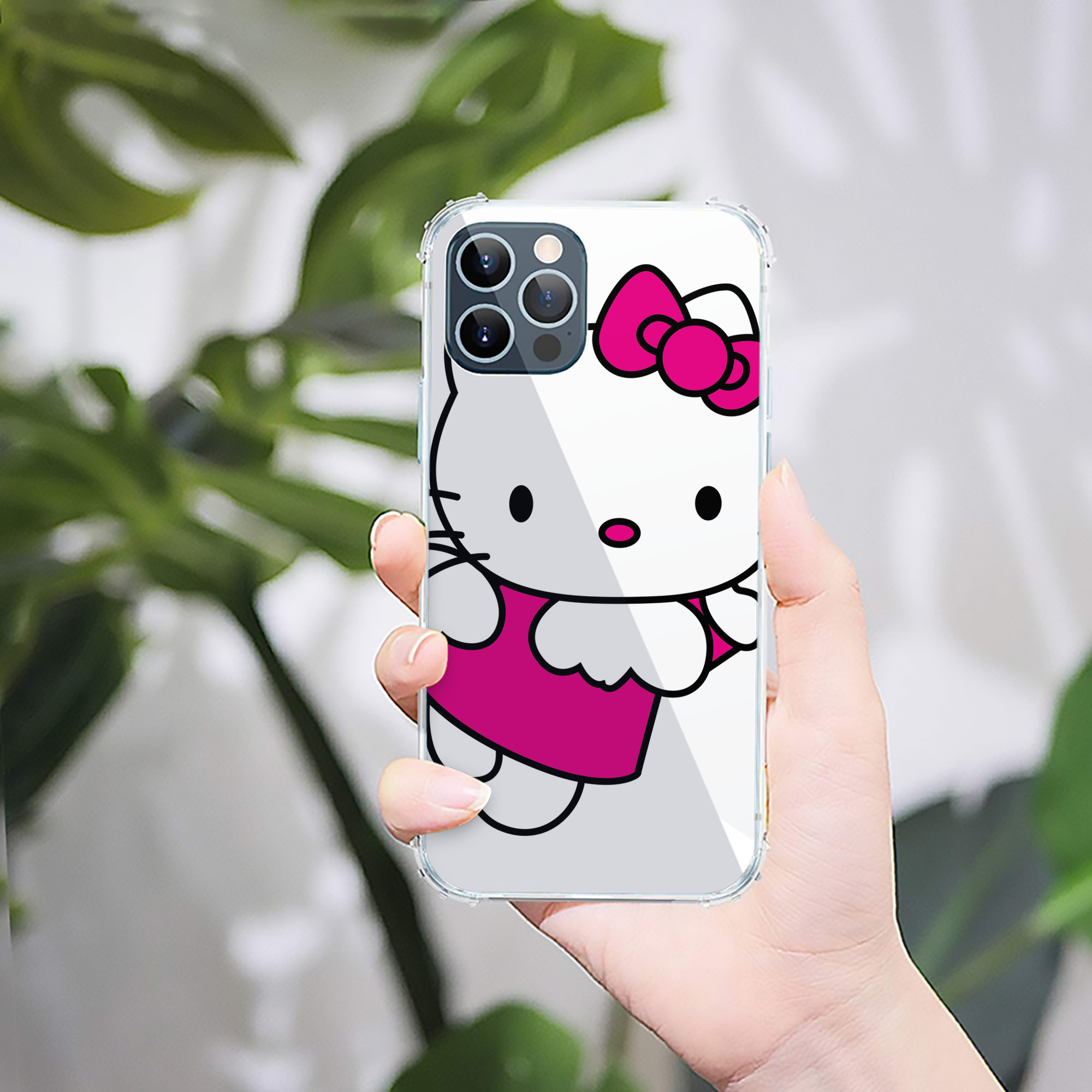 （画像用） Hello Kitty ハローキティ 【iPhone 12シリーズ対応】透明スマホケース（クリアソフトケース）